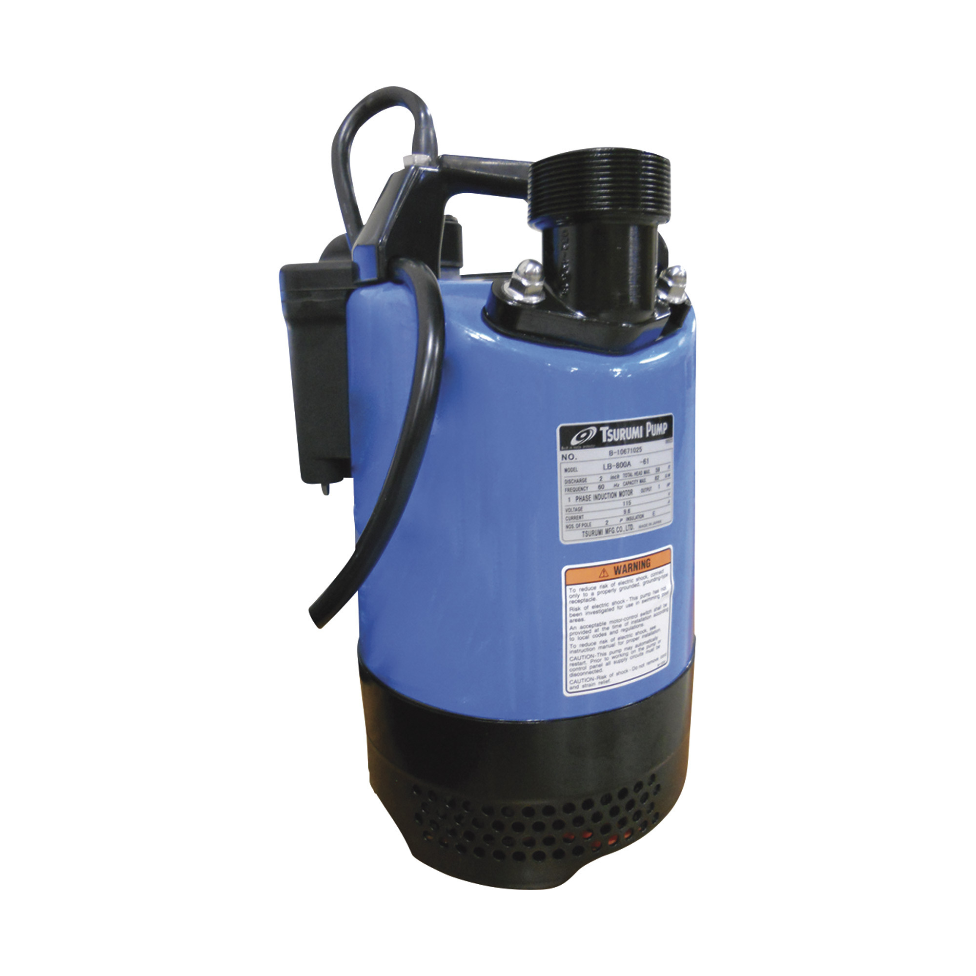 Tsurumi Dewatering Submersible Water Pump, 4,920 GPH, 1 HP, 2in. Port, Model# LB-800A